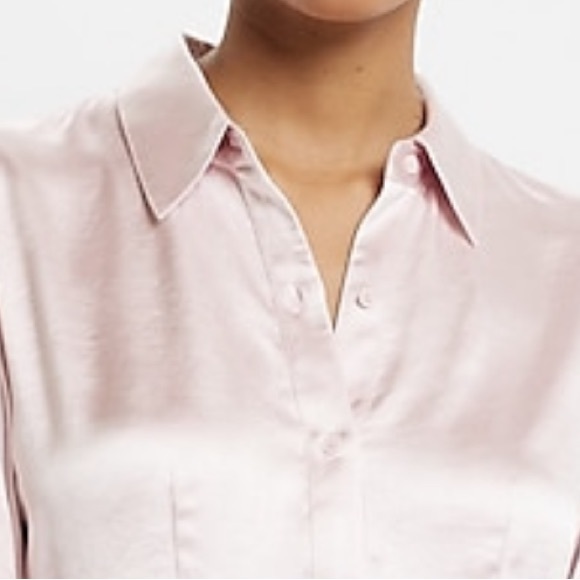 NWT Satin Split Front Slim Portofino Shirt - Picture 6 of 6